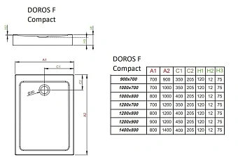 Душевой поддон RADAWAY Doros F Compact 70х100см