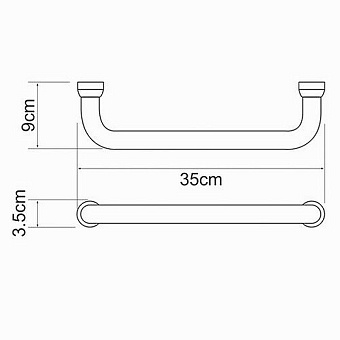 Поручень для ванной WASSERKRAFT K-1066W 9см белый (матовый)