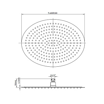 Верхний душ RGW Shower Panels 21148330-01 SP-83 хром