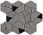Керамическая мозаика Atlas Concord Италия Boost AN69 Smoke Mosaico Hex Black 25х28,5см 0,428кв.м.