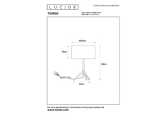 Светильник подвесной Lucide TONDO 45590/81/02 60Вт E27