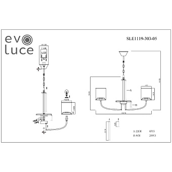 Светильник подвесной Evoluce ELLISSE SLE1119-303-05 200Вт E14