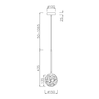 Светильник подвесной Maytoni Ligero MOD061PL-01BS 40Вт E27