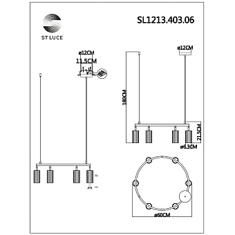 Светильник подвесной ST Luce KENDO SL1213.403.06 30Вт GU10