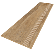 Плитка для ступеней ESTIMA Spanish Wood Steptrade/SP04_NR/30x120x10 коричневый 120х30см 0,36кв.м. матовая