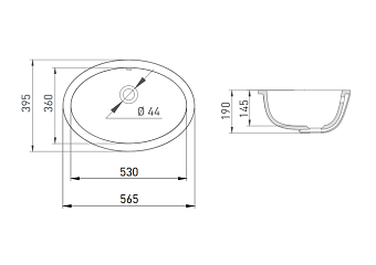 Раковина накладная SALINI CALLISTA 1101109GRF S-Sense глянцевая 56,5х39,4см