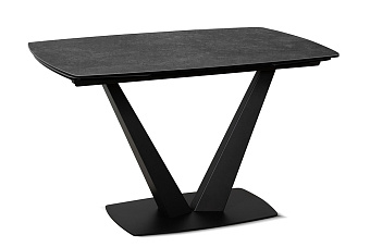 Кухонный стол раскладной AERO 85х120х76см закаленное стекло/керамика/сталь Carbon