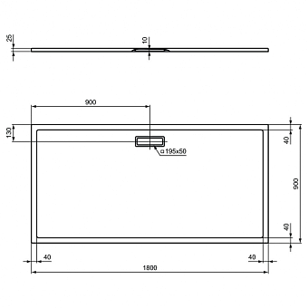 Душевой поддон IDEAL STANDARD ULTRAFLAT NEW T448701 90х180см