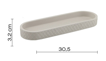 Полка в ванную овальная Gedy Afrodita 4906(08) 1-ярусная 10,4х30,5см серый