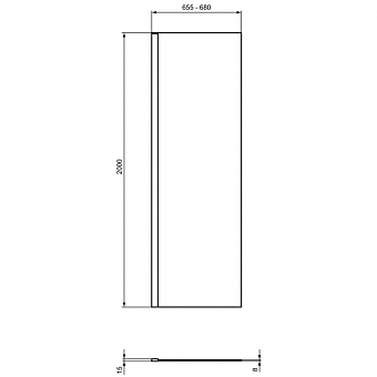 Реверсивная фиксированная панель 70 см Ideal Standard I.Life WetRoom T4869EO