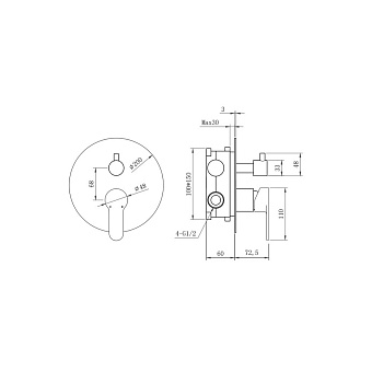 Душевая система BERGES VENTAS 2R BLACK 73004 чёрный матовый