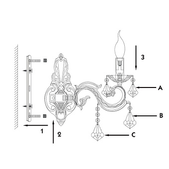 Светильник настенный Maytoni Bronze ARM245-02-W 60Вт E14