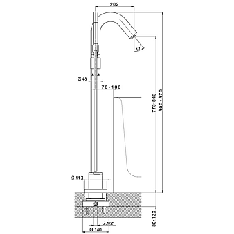 Смеситель для ванны Cisal Step ST00420021 хром