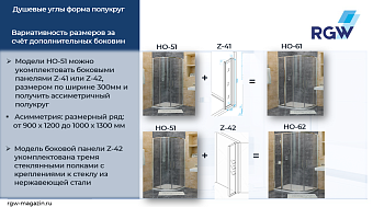 Угловое ограждение RGW Hotel 03065188-11 HO-51 195х80см стекло прозрачное