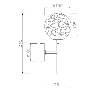 Светильник настенный Maytoni Ligero MOD061WL-01CH 40Вт E27